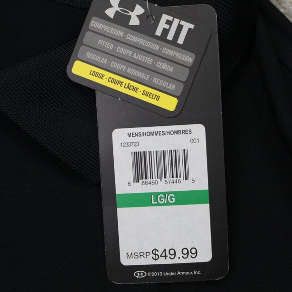 Under Armour Polo Shirt NWT Mens Large Black Heatgear Loose Fit Obama Care Logo - Picture 6 of 14